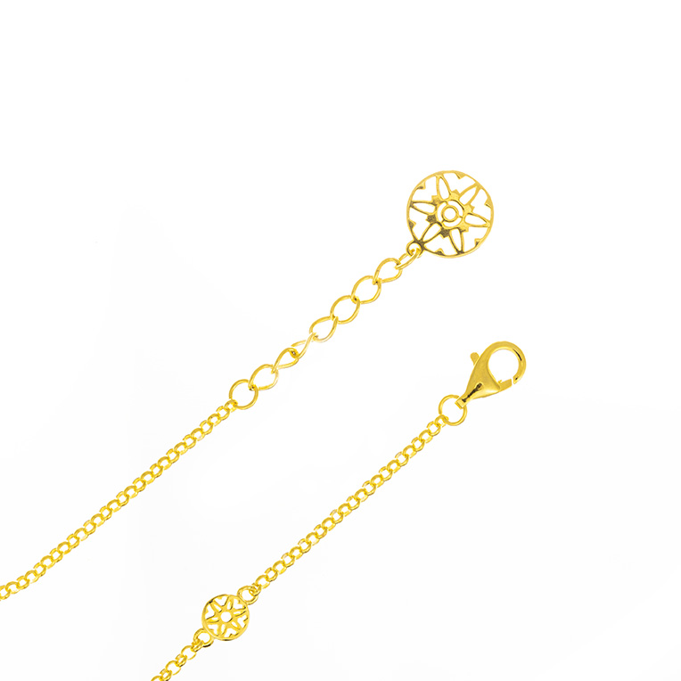 Spiky's Gold-Plated Silver Bracelet with Pearl -1 side