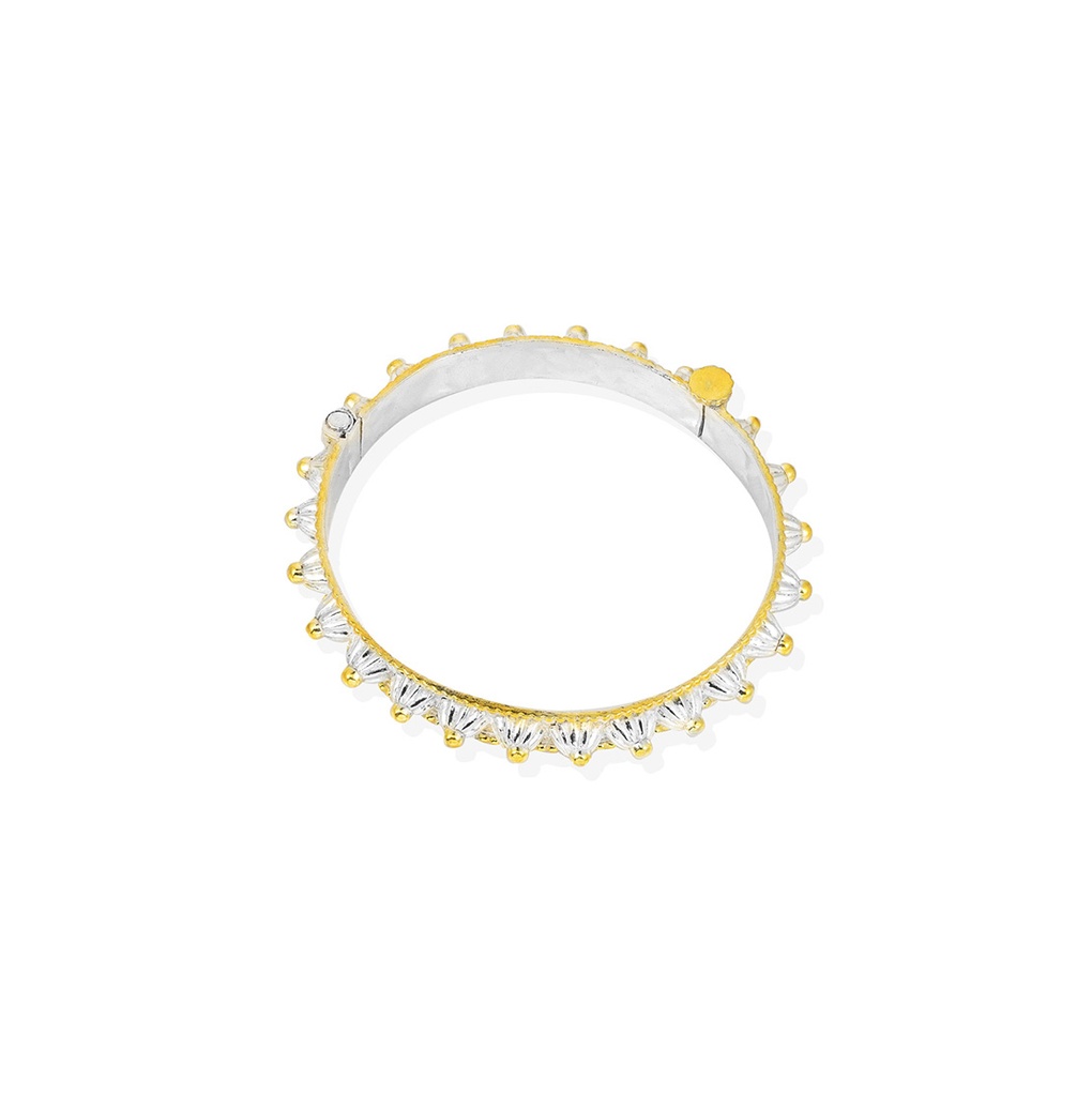 Omani Silver Mushawak Bangle, partially gold plated - Thin 1 (OMB34)