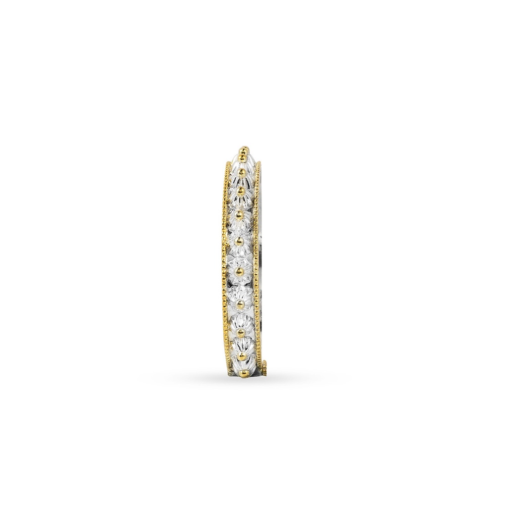 Omani Silver Mushawak Bangle, partially gold plated - Thin 2  (OMB37)