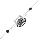 Kahila's Silver Bracelet with Black Onyx Stone (KC99)