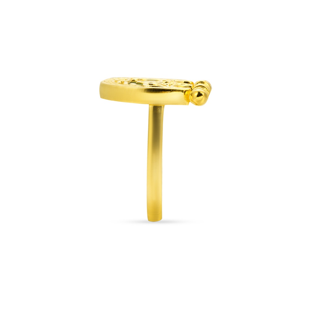 Kahila's Gold - Plated Silver Ring with Black Onyx (KC114)