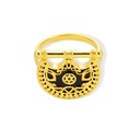 Kahila's Gold - Plated Silver Ring with Black Onyx Stone (KC114)