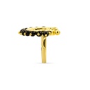 Kahila's Gold - Plated Silver Ring with Black Onyx Stone (KC115)