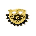 Kahila's Gold - Plated Silver Ring with Black Onyx Stone (KC115)