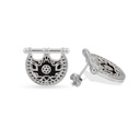 Kahila's Silver Earring with Black Onyx Stone (KC107)