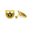 Kahila's Gold - Plated Silver Earring with Black Onyx Stone (KC110)