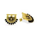 Kahila's Gold - Plated Silver Earring with Black Onyx Stone (KC111)