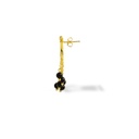 Kahila's Gold - Plated Silver Earring with Black Onyx Stone and Drop (KC112)