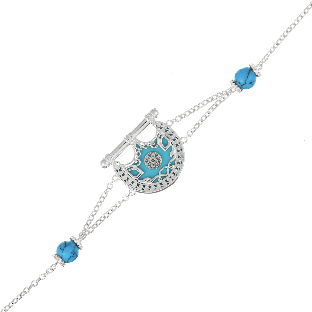 Kahila's Silver Bracelet with Turquoise (KC74)