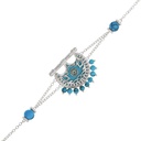 Kahila's Silver Bracelet with Turquoise Stone (KC75)