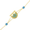 Kahilah's Gold-Plated Silver Bracelet with Turquoise (KC83)