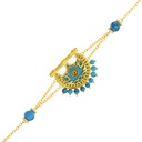 Kahilah's Gold-Plated Silver Bracelet with Turquoise Stone (KC85)