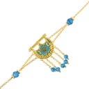 Kahilah's Gold-Plated Silver Bracelet with Turquoise Stone and Drops (KC84)
