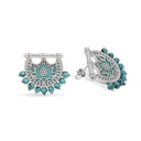 Kahila's Silver Earring with Turquoise Stone (KC77)