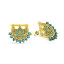 Kahilah's Gold-Plated Silver Earring with Turquoise Stone (KC86)