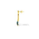 Kahilah's Gold-Plated Silver Earring with Turquoise Stone and Drops (KC88)