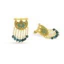 Kahilah's Gold-Plated Silver Earring with Turquoise Stone and Drops (KC88)