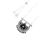 Kahila's Silver Necklace with Black Onyx Stone -Small (KC105)