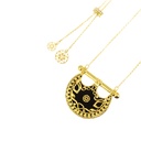 Kahila's Gold - Plated Silver Necklace with Black Onyx Stone - Small (KC114)