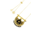 Kahila's Gold - Plated Silver Necklace with Black Onyx Stone -Large (KC118)