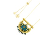 Kahila's Gold - Plated Silver Necklace with Turquoise Stone - Small (KC94)