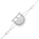 Kahila's Zircon Spiky Pearl Silver Bracelet (KC127)