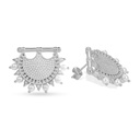 Kahila's Zircon Spiky Pearl Silver Earring (KC59)