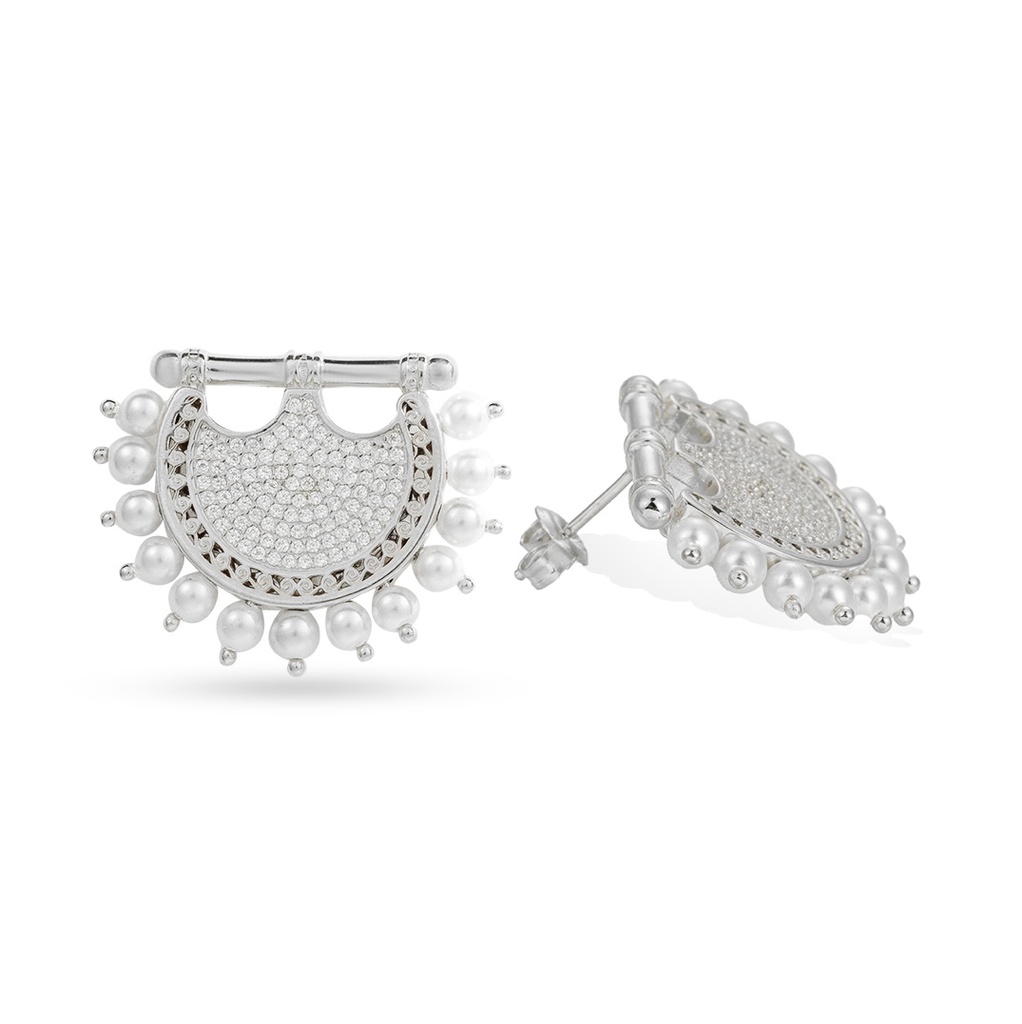 Kahila's Zircon Pearl Silver Earring (KC60)