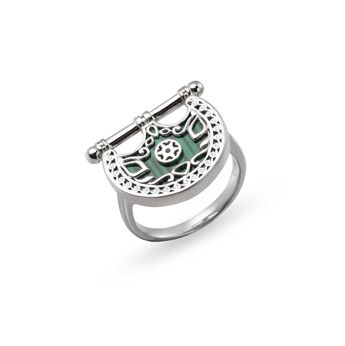 Kahilah's Silver Ring with Malachite stone (KC15)