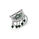 Kahilah's Silver Ring with Malachite stone - with drops (KC16)