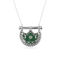 Kahilah's Silver Necklace with Malachite stone  (KC25)