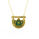 Kahilah's Gold-Plated Silver Necklace with Malachite stone  (KC26)