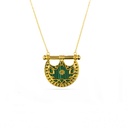 Kahilah's Gold-Plated Silver Necklace with Malachite stone -small (KC32)