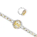 Omani Silver Bracelet & Ring, partially gold plated (OBRS177)