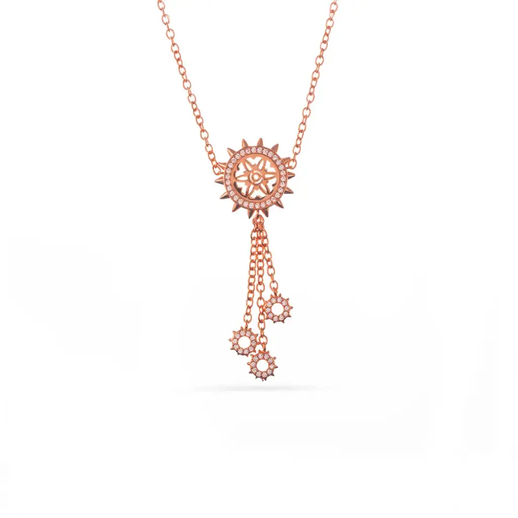 Spiky's Rose Gold-plated Silver Necklace - Small (SPC13)