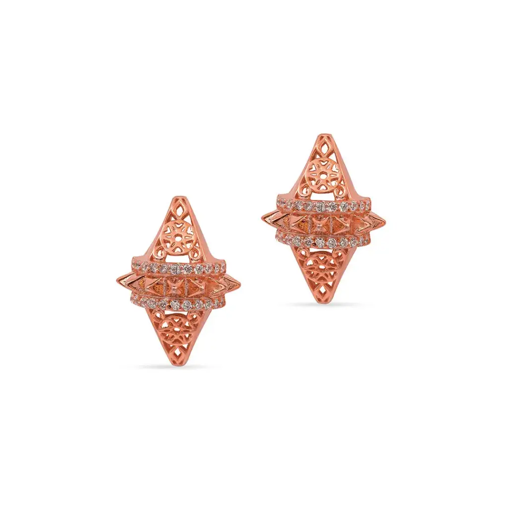Zayan's Rose Gold-Plated Silver Earring - small (ZC23)