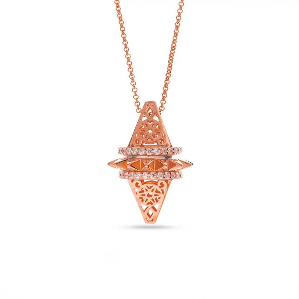 Zayan's Rose Gold-Plated Silver Necklace - Large (ZC13)