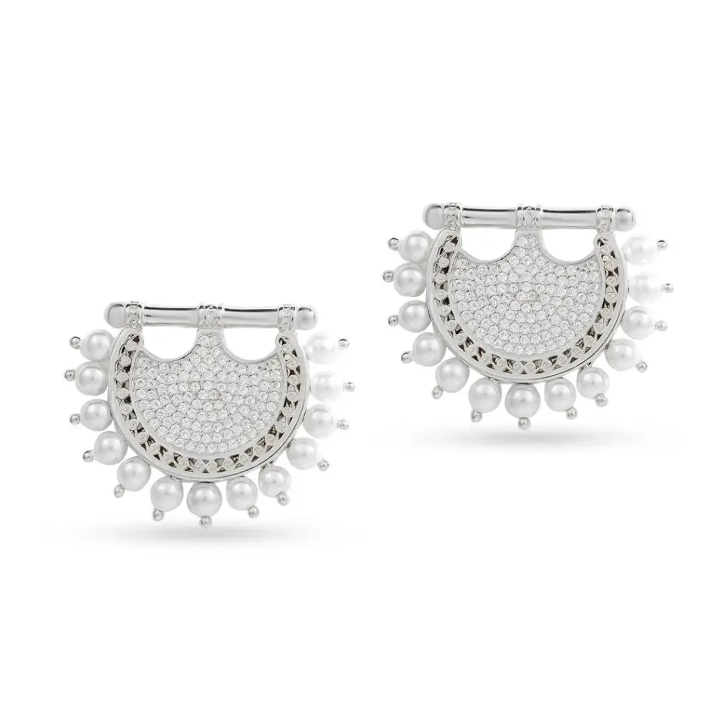 Kahila's Zircon Pearl Silver Earring (KC60)