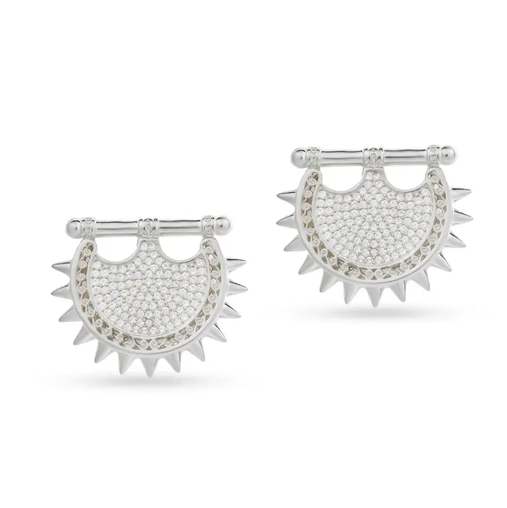 Kahila's Zircon Spiky Silver Earring (KC61)