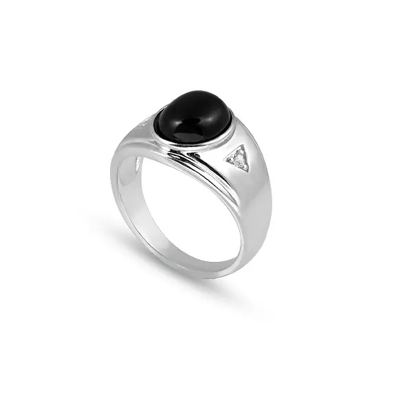 Men Ring, Black Stone (SR06157A)