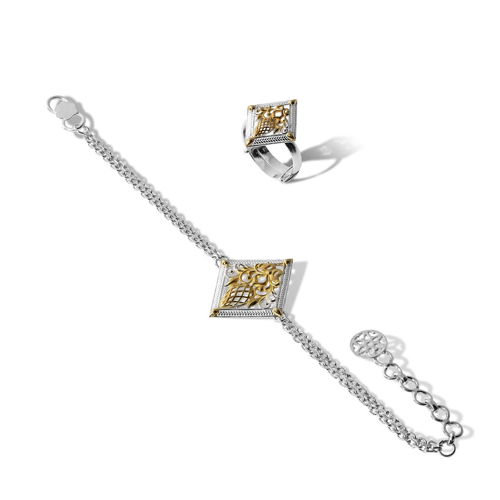 Omani Silver Bracelet & Ring, partialy gold plated (Teacher's Day 2022-2))