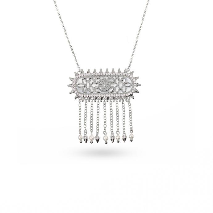 Alia's Silver Necklace with Drops - Small (AC6)