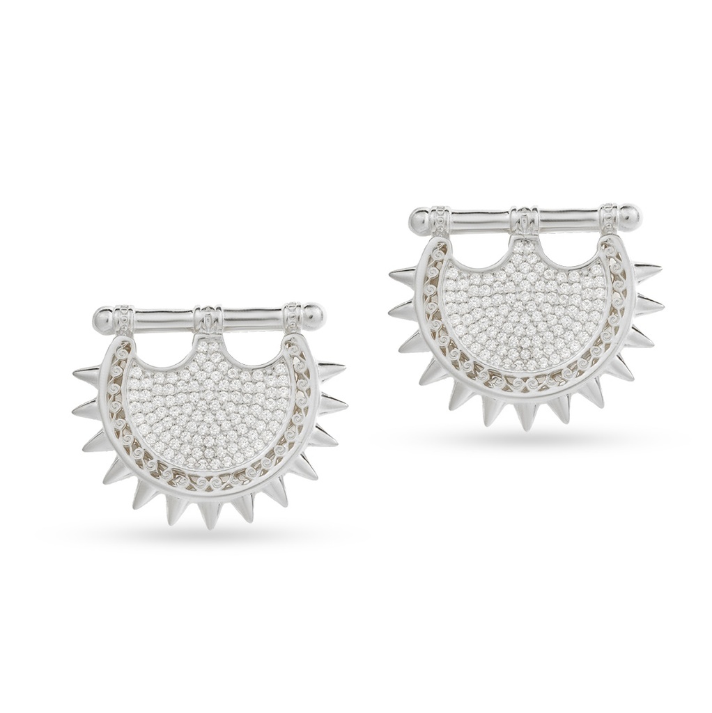 Kahila's Zircon Spiky Silver Earring (KC61)