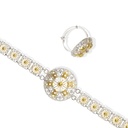 Omani Silver Bracelet & Ring, partially gold plated (OBRS176)