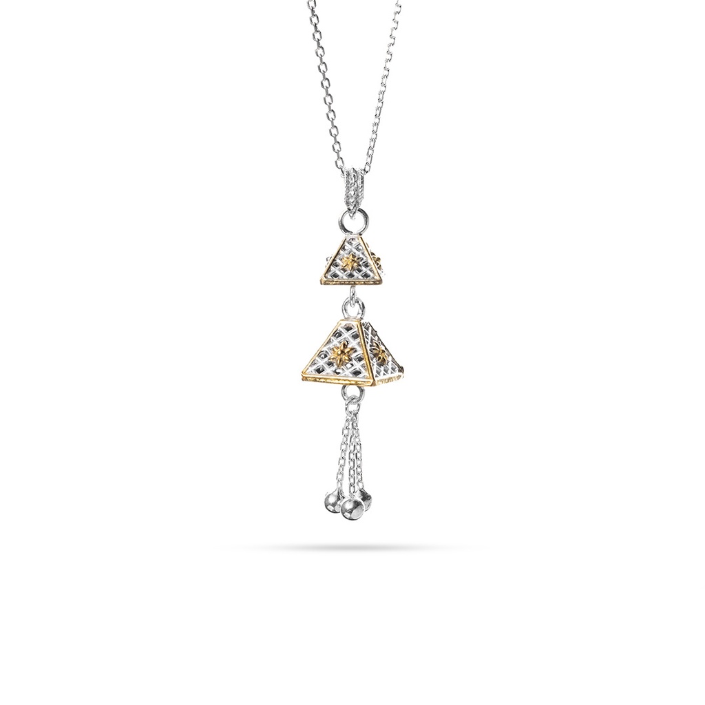 Omani Silver Necklace, partially gold plated (ON345)