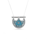 Kahila's Silver Necklace with Turquoise - Large (KC68)