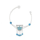 Kahila's Silver Bracelet with Turquoise Stone and Drop (KC73)