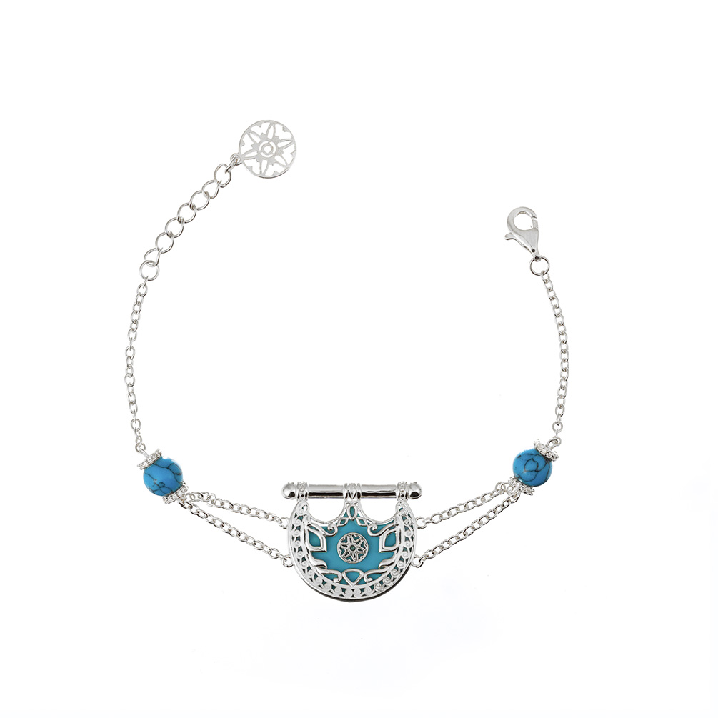 Kahila's Silver Bracelet with Turquoise (KC74)