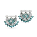 Kahila's Silver Earring with Turquoise Stone (KC77)