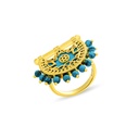 Kahila's Gold Plated- Silver Ring with Turquoise Stone (KC80)